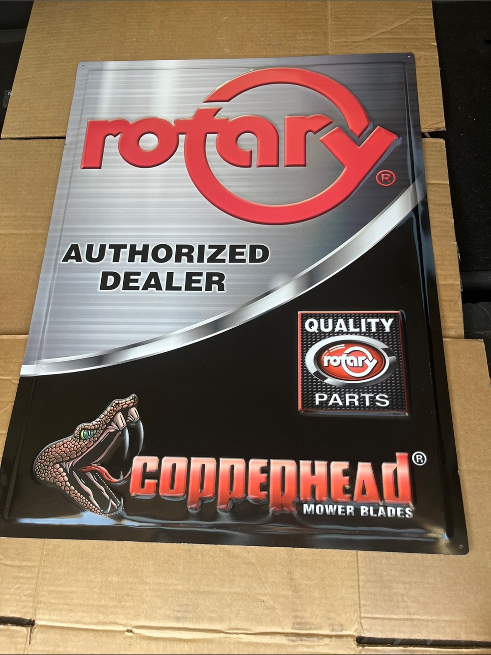 Rotary Authorized Dealer Metal Sign - Red, Silver, Black 23.5x31.5